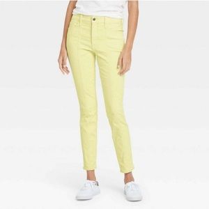 UNIVERSAL Thread Women's High-Rise Stretch taper Ankle Jeans yellow new